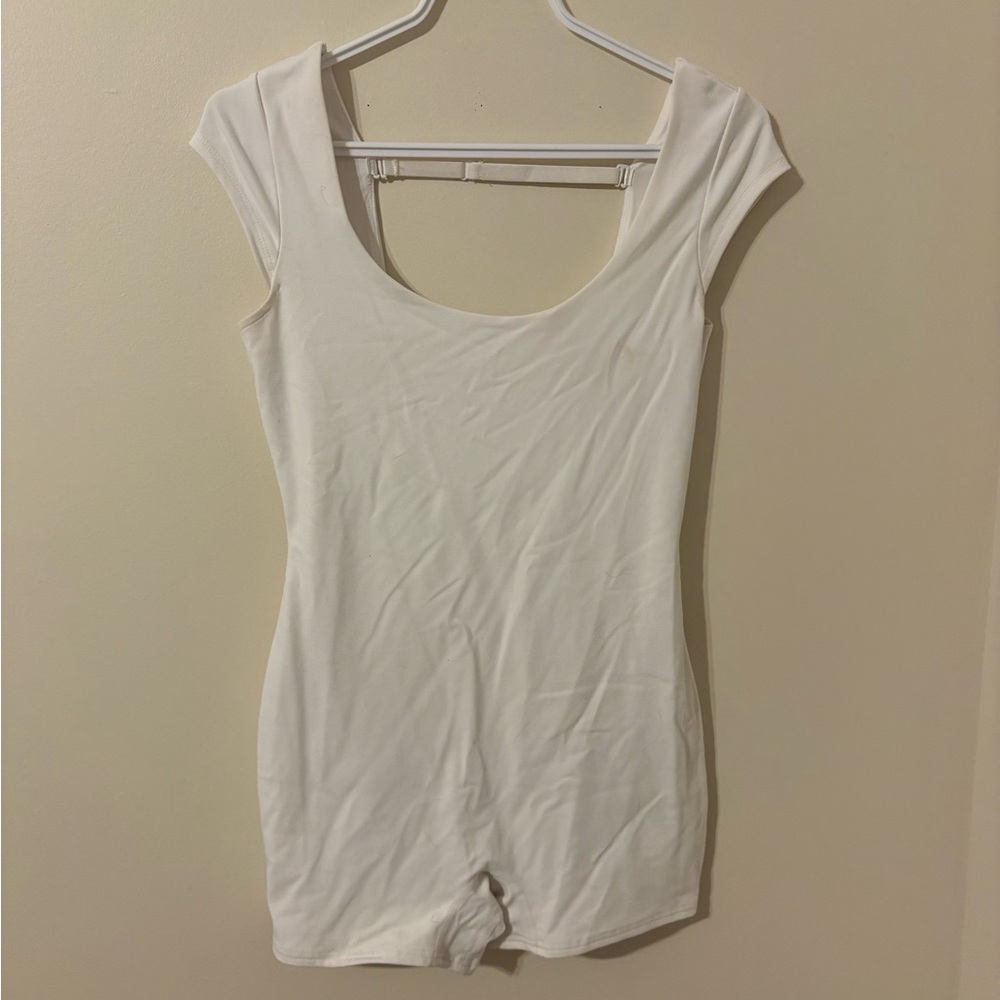 Garage White Scoop Neck Romper